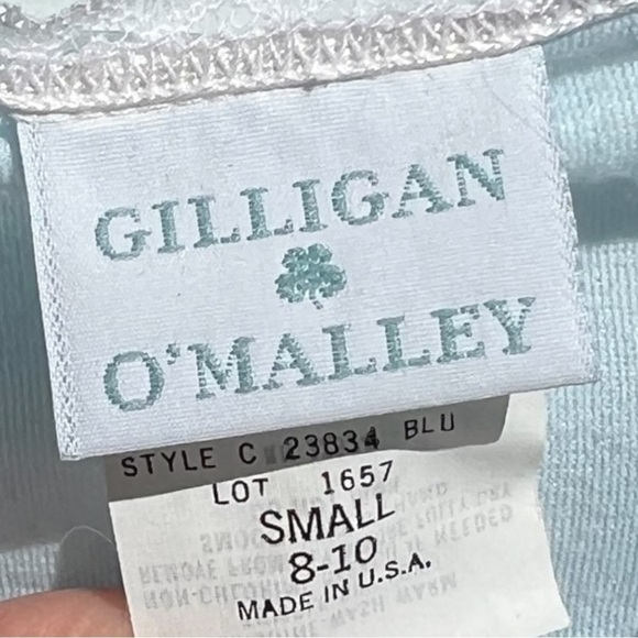 🌻NEW w.tag VINTAGE Gilligan & O'Malley Blue Fleece Cottagecore 80s Nightgown SM - Picture 9 of 12